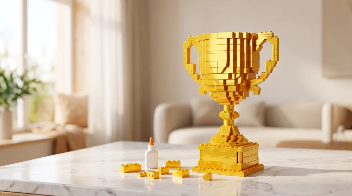 Is the LEGO Masters Trophy Glued Together?