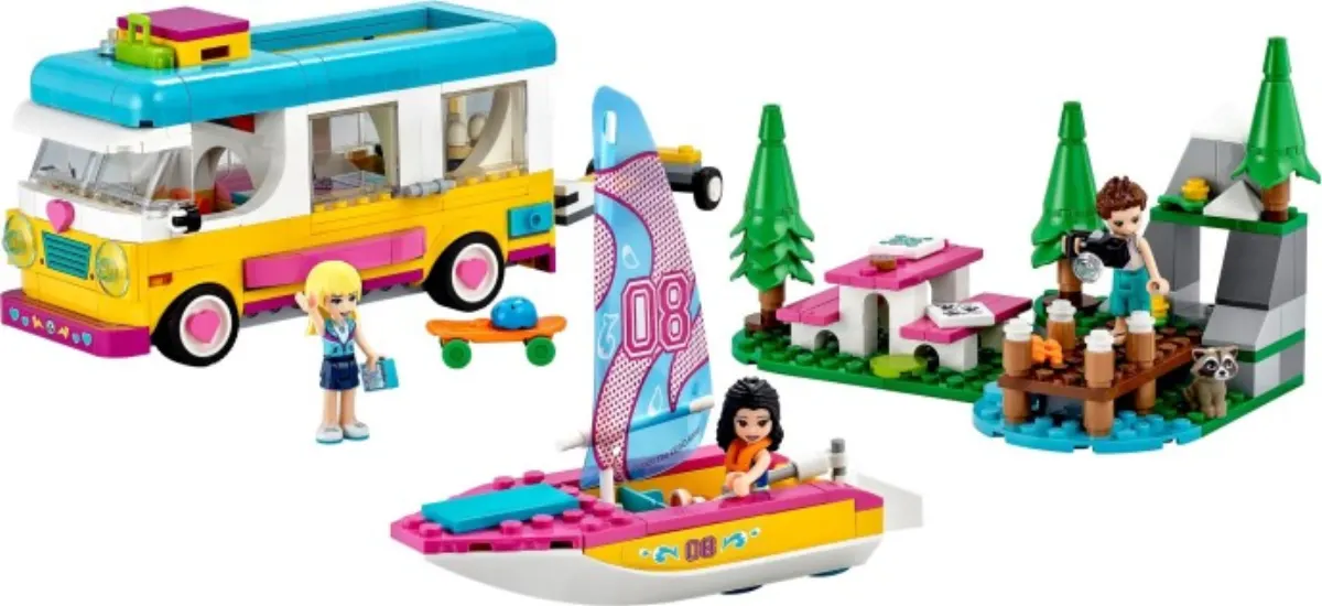 Forest Camper Van and Sailboat set photo