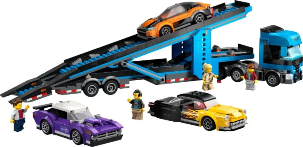 Car Transporter Truck with Sports Cars set photo