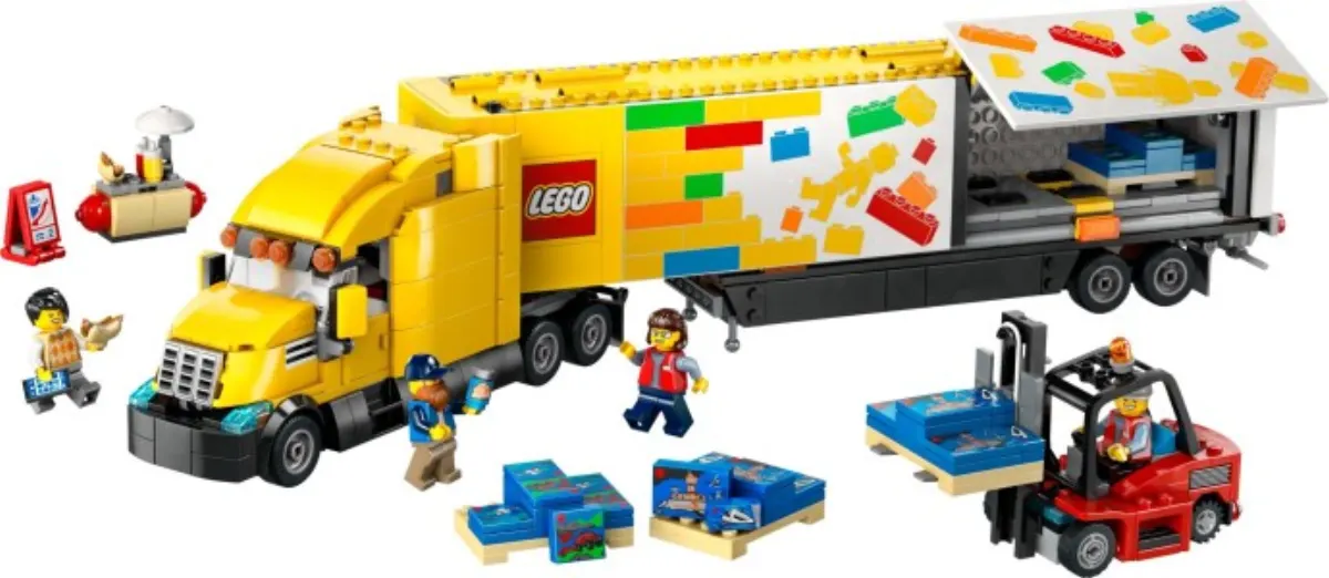 Yellow Delivery Truck set photo