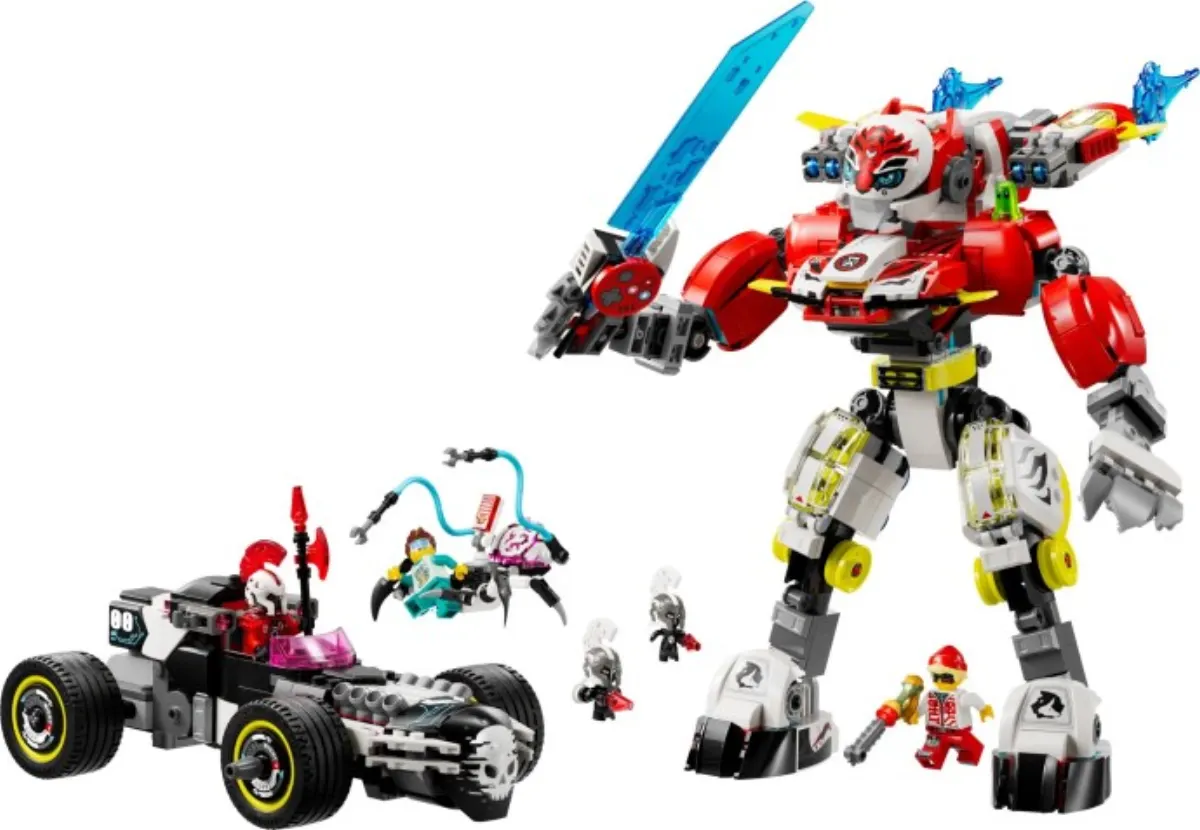Cooper's Tiger Mech & Zero's Hot Rod Car set photo